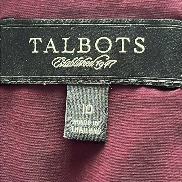 Talbots Wool Blend Skirt, Rear Zip, Back Slit, Lined, Burgundy / Maroon, 10 - Picture 7 of 9